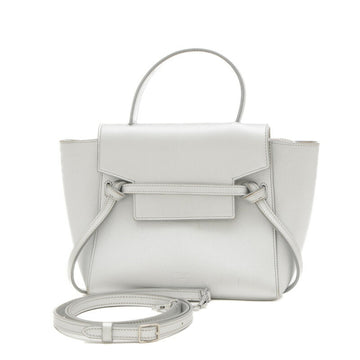 Céline Belt Silver Leather Shoulder Bag