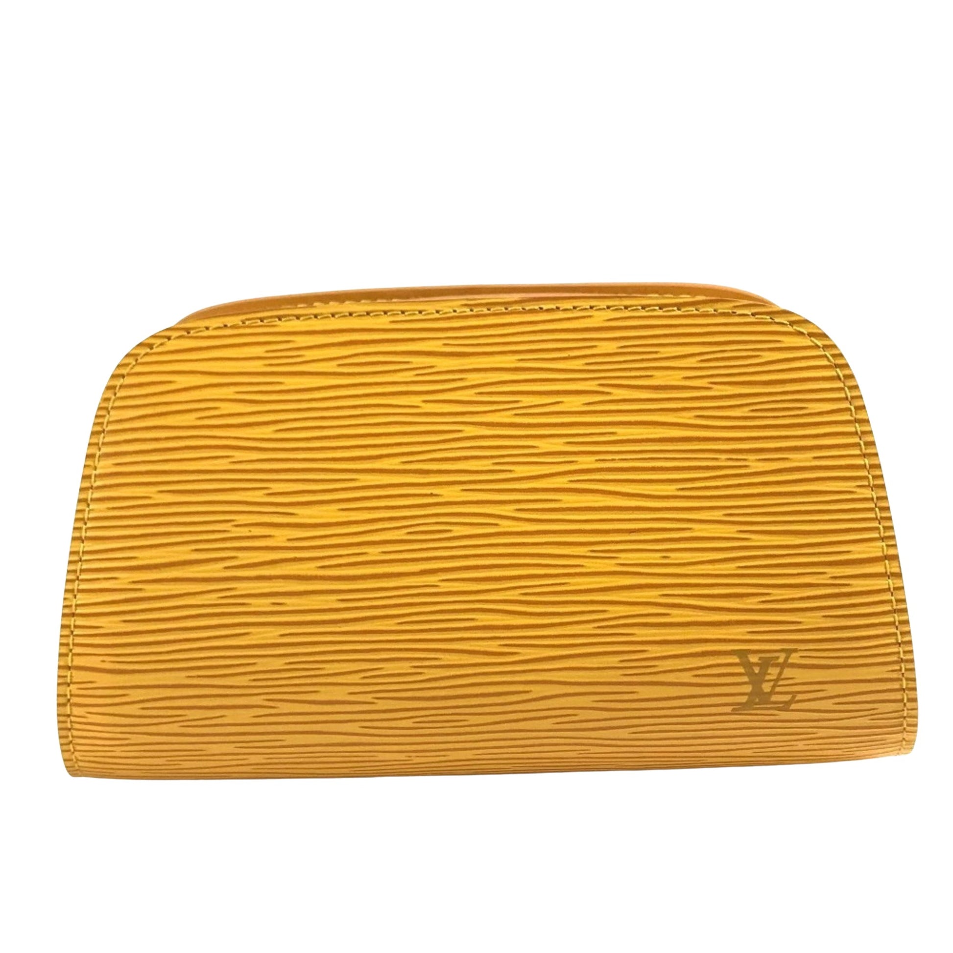 Louis Vuitton Dauphine Yellow Leather Clutch Bag