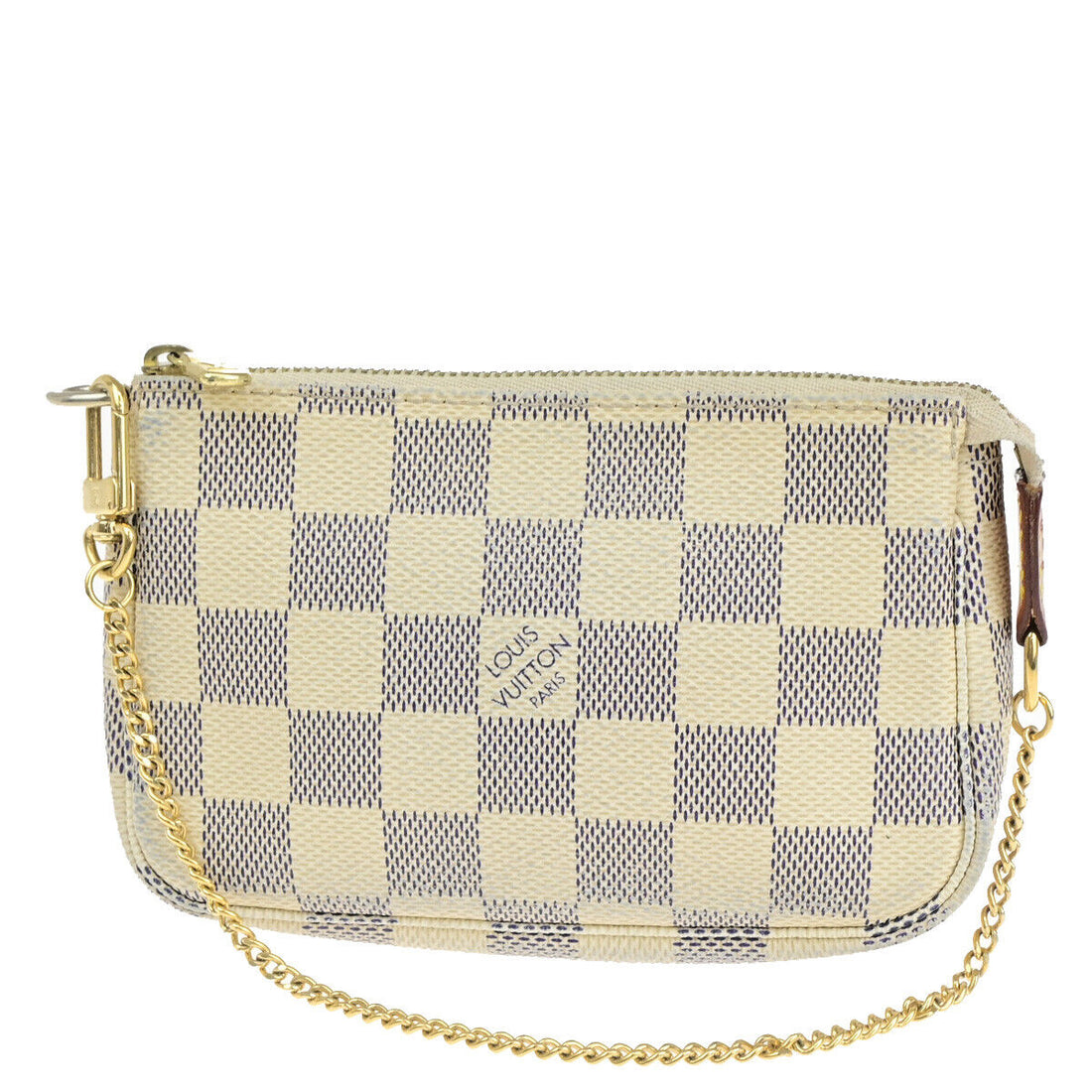 Louis Vuitton Mini Pochette Accessoires White Canvas Clutch Bag