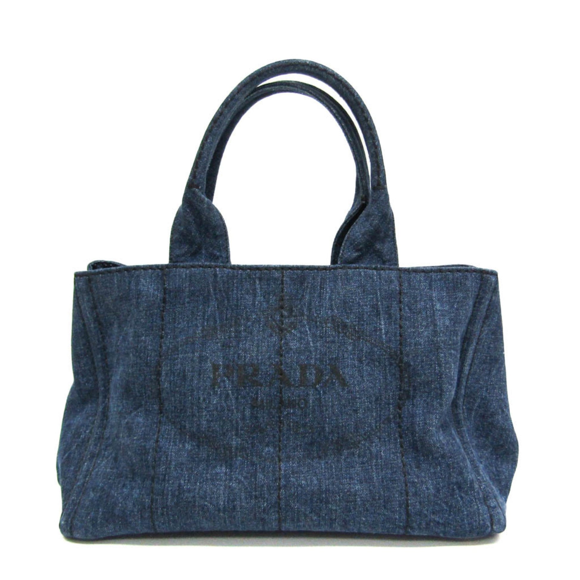 Prada Canapa Blue Denim - Jeans Handbag 