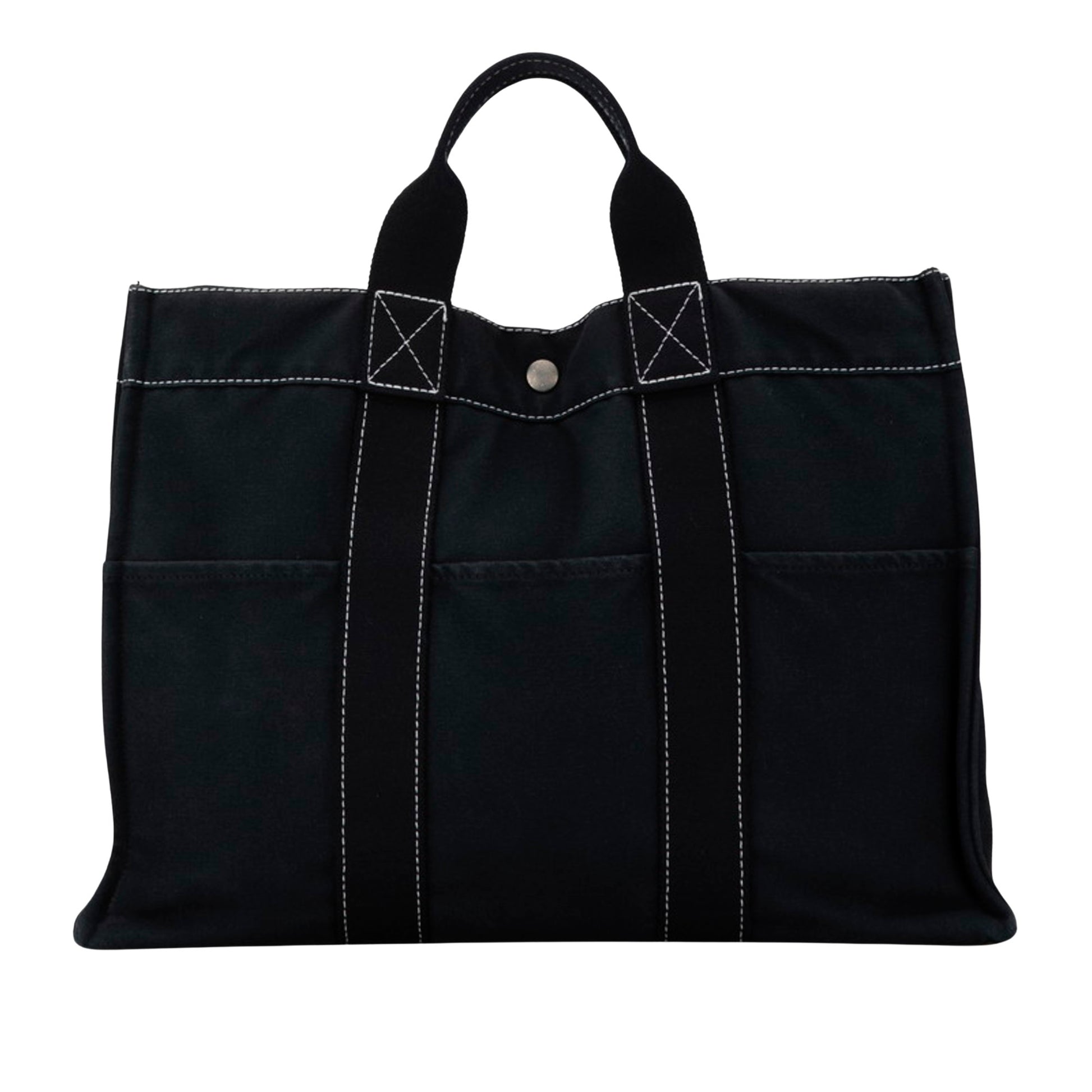 Hermès Herline Black Canvas Handbag 