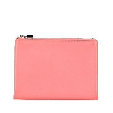 Hermès -- Pink Leather Clutch Bag