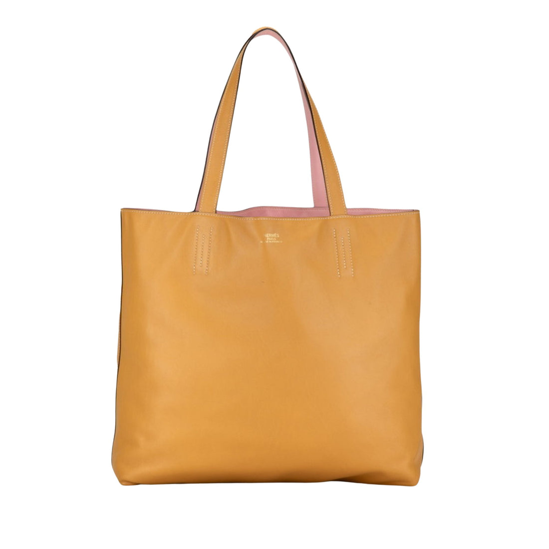 Hermès Double sens Yellow Leather Shoulder Bag