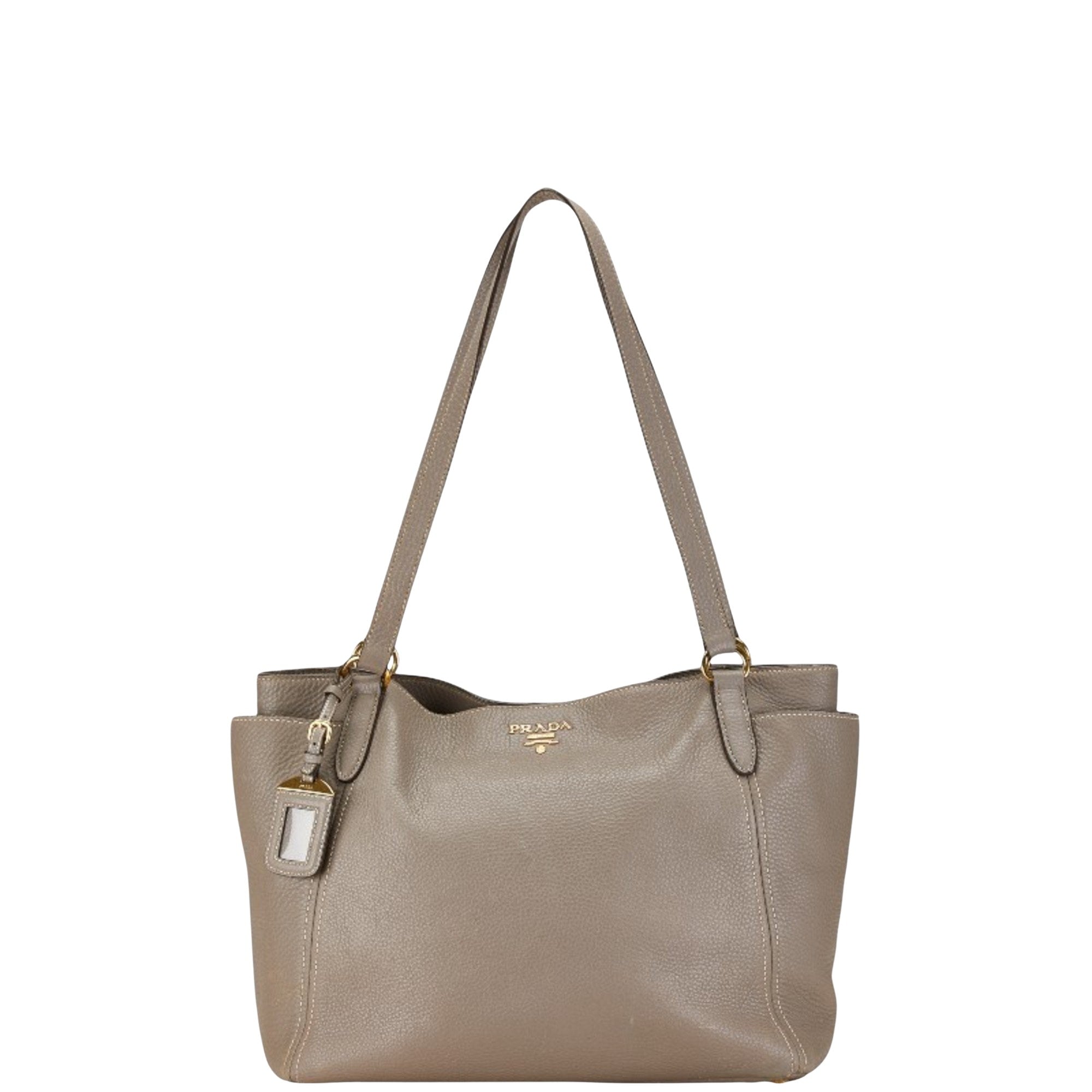 Prada Saffiano Grey Leather Tote Bag