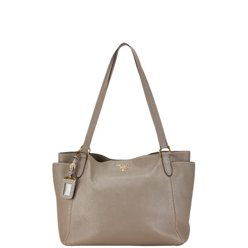 Prada Saffiano Grey Leather Tote Bag