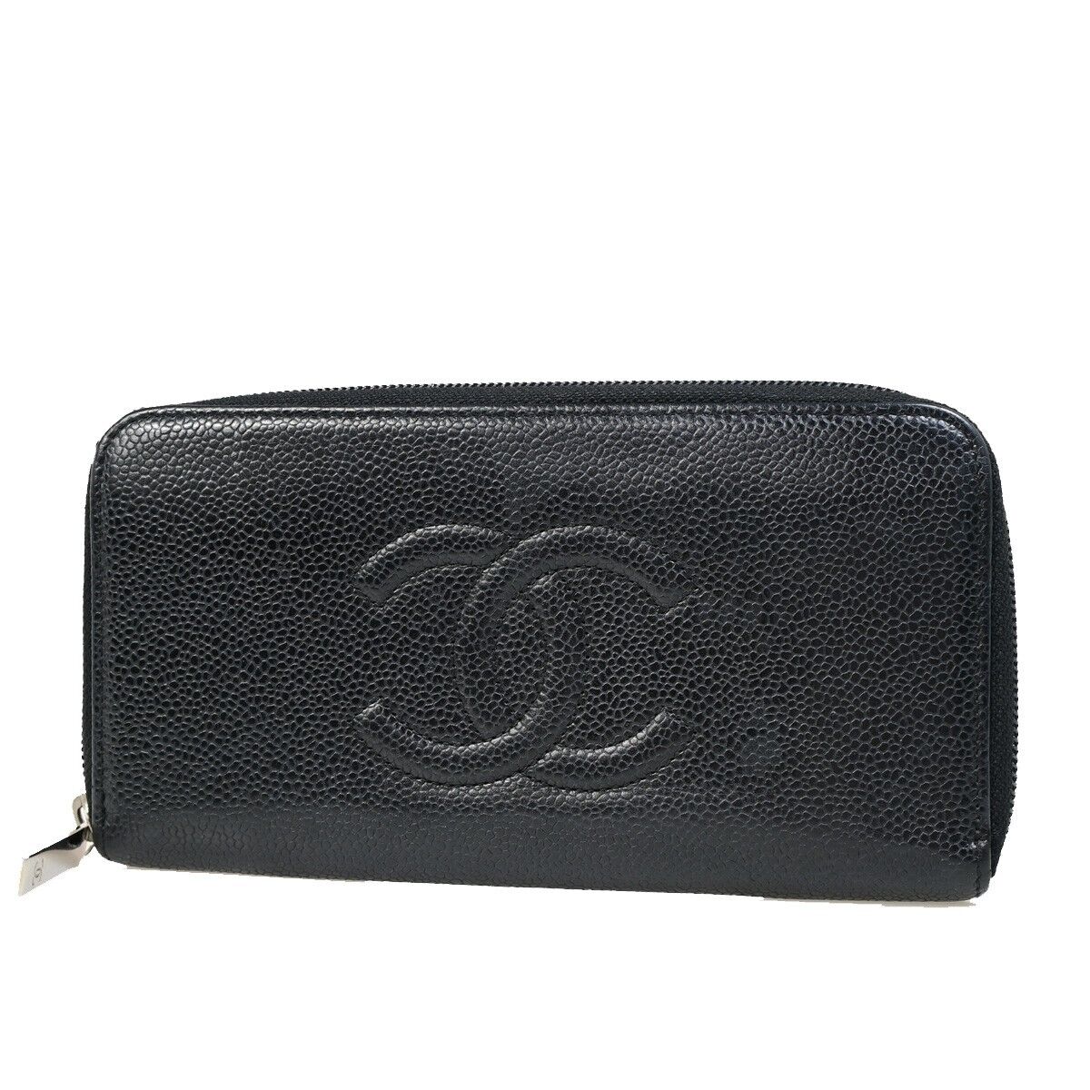 Chanel Zip around wallet Black Leather Wallet 