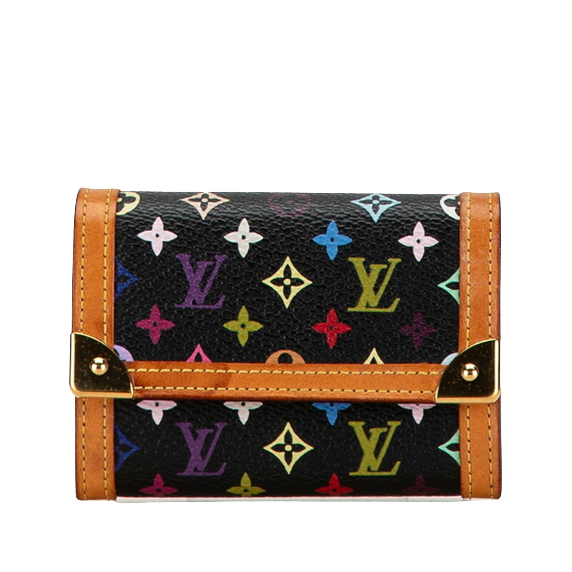 Louis Vuitton Porte monnaie plat Black Canvas Wallet 