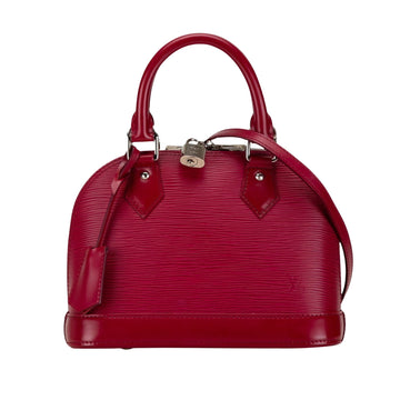 Louis Vuitton Alma Burgundy Leather Handbag 