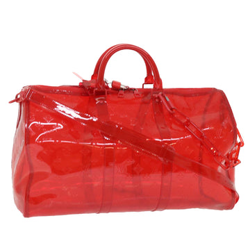 Louis Vuitton Keepall Bandouliere 50 Red Plastic Travel Bag