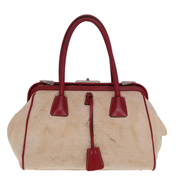 Prada Ecru Canvas Handbag 