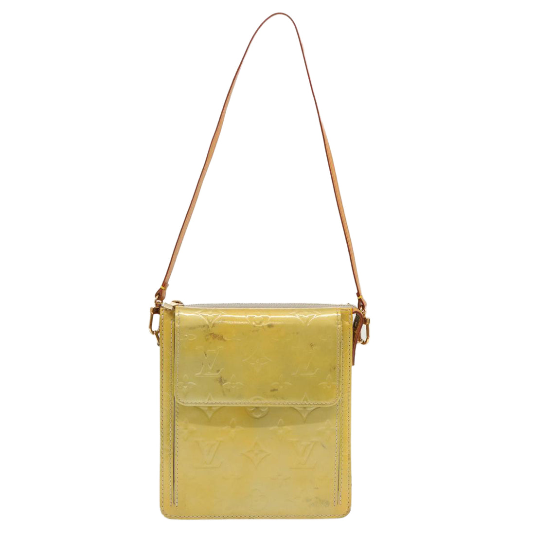 Louis Vuitton Mott Yellow Patent Leather Shoulder Bag