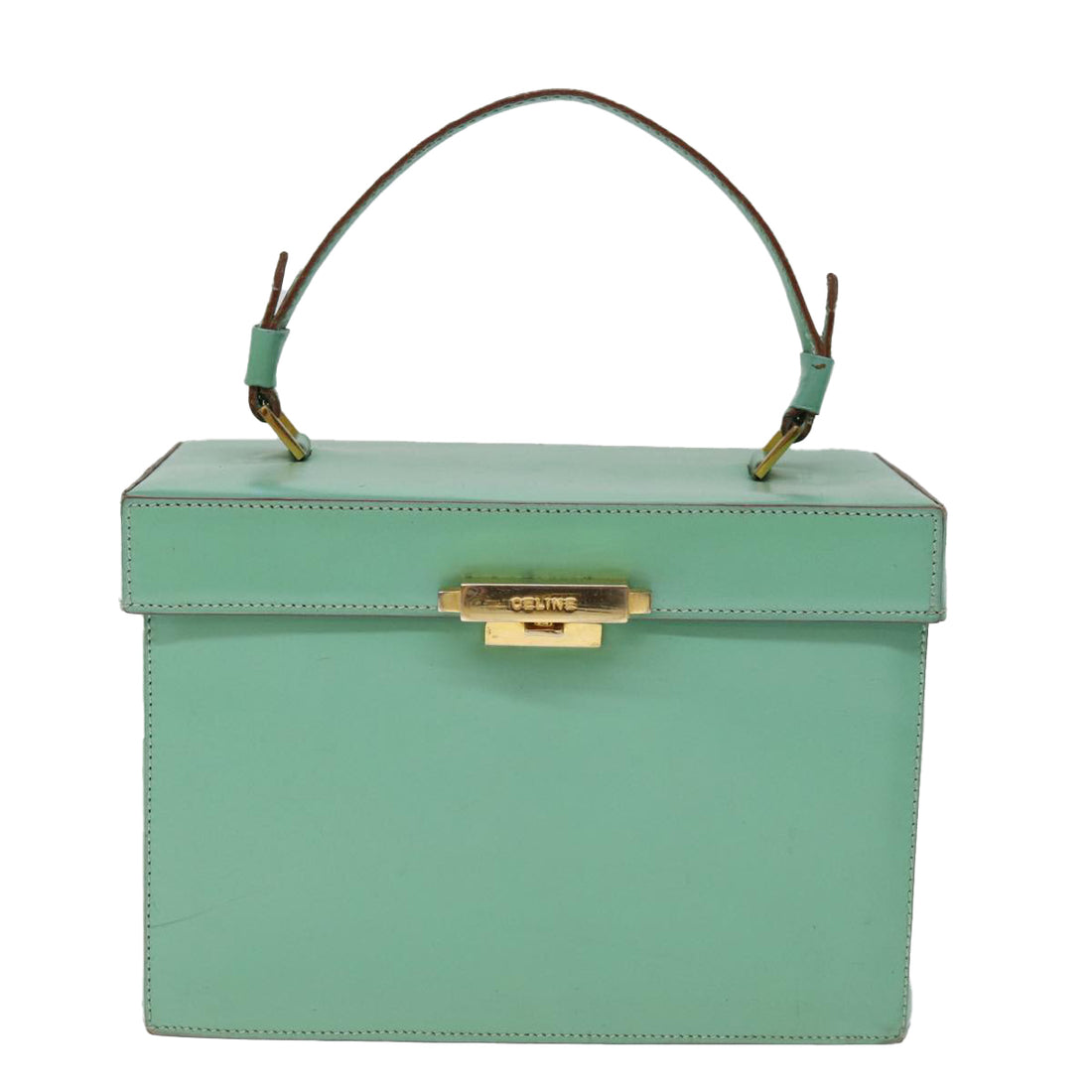 Céline Vanity Blue Leather Clutch Bag