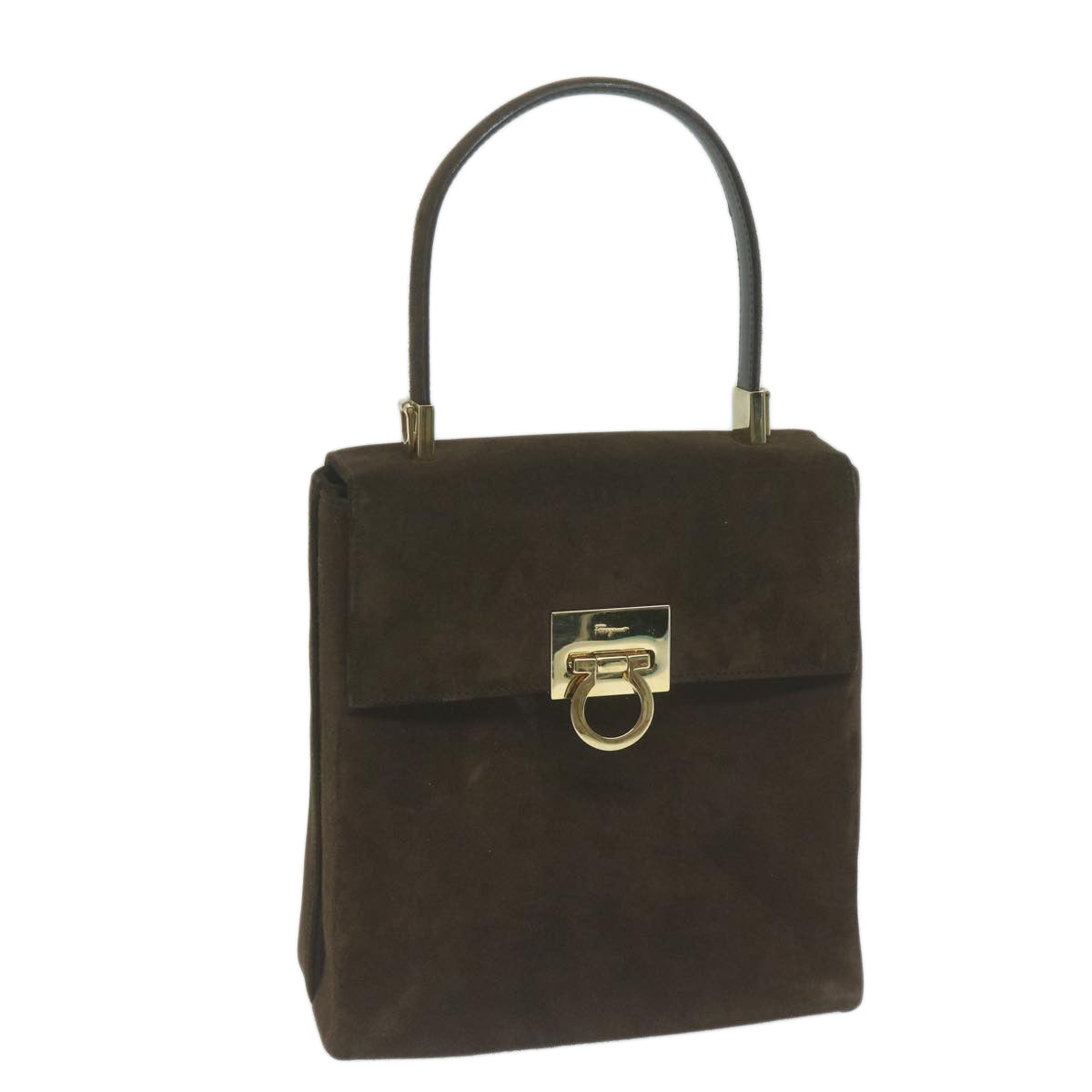 Salvatore Ferragamo Brown Suede Handbag 