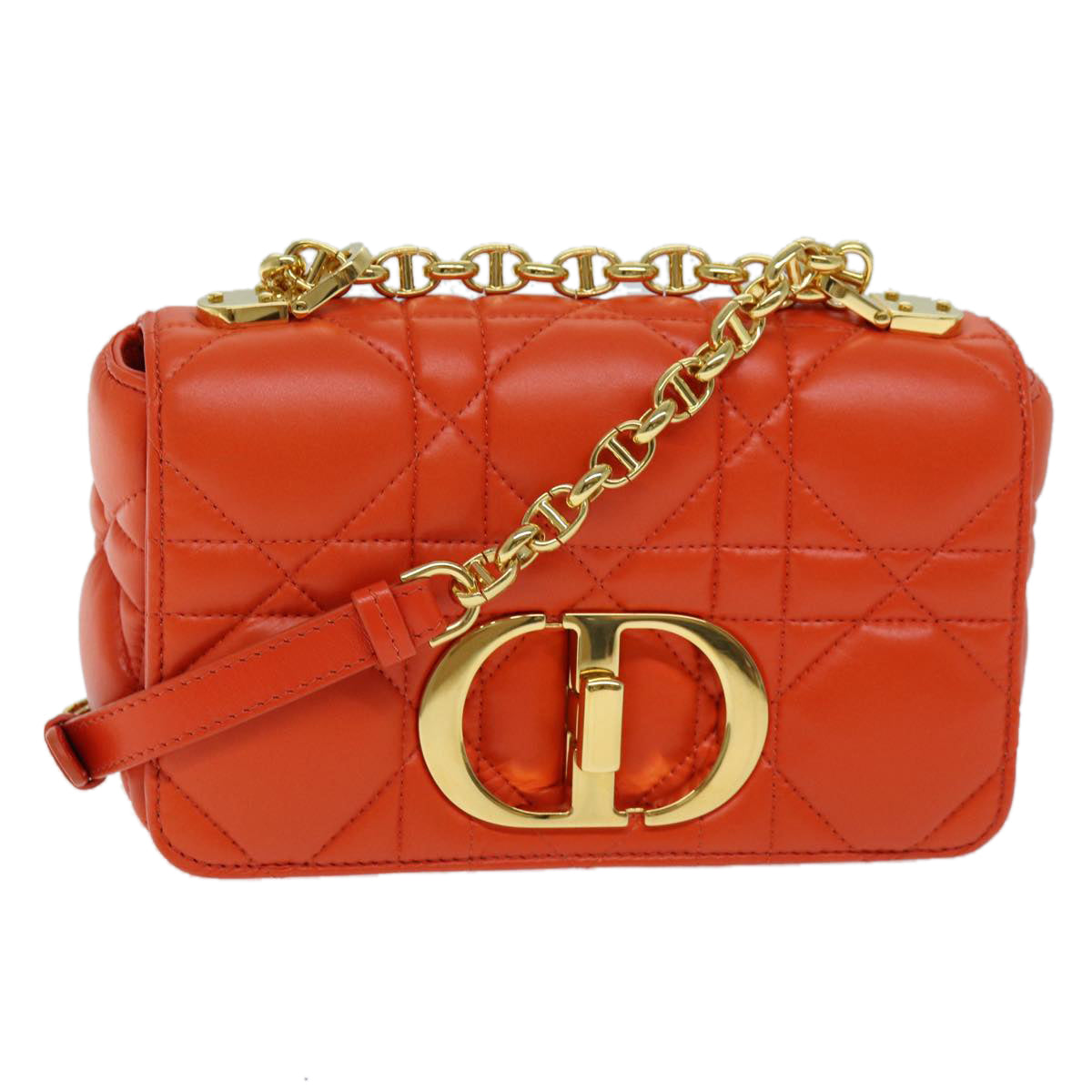 Dior CARO Orange Leather Shoulder Bag