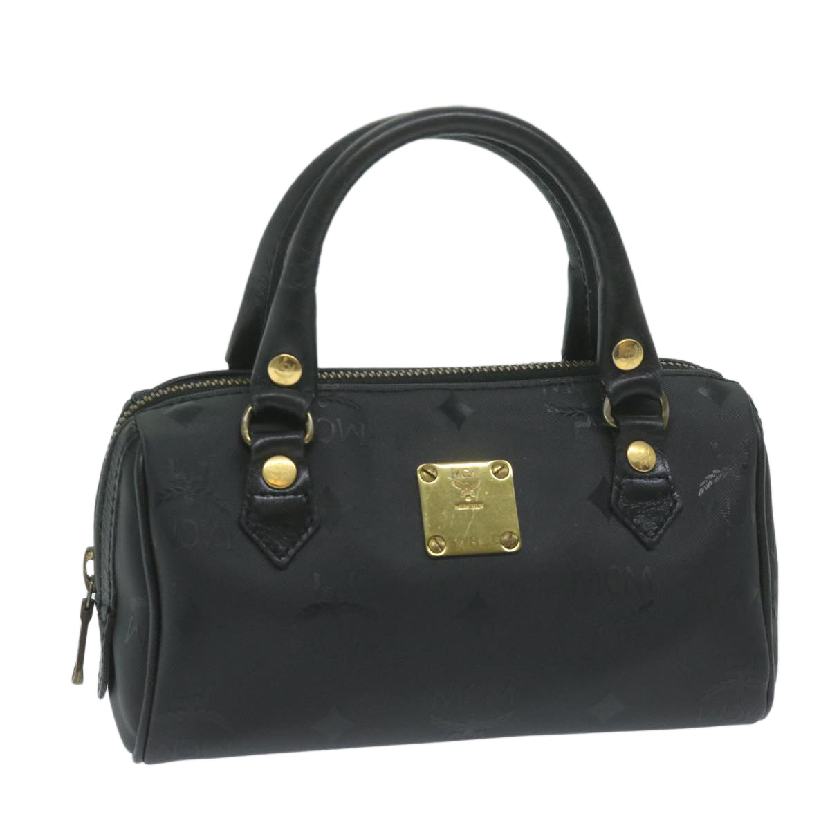 MCM Visetos Black Canvas Handbag 