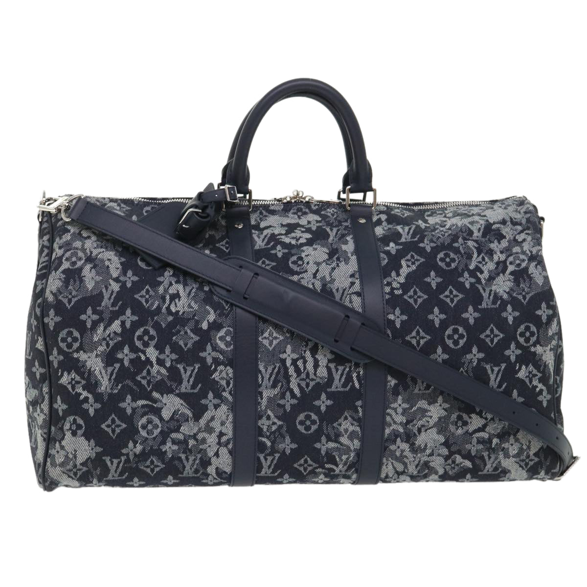 Louis Vuitton Keepall Bandouliere 50 Grey Canvas Travel Bag