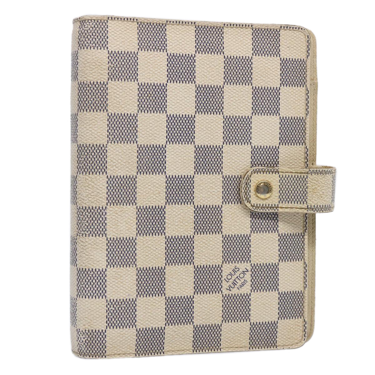 Louis Vuitton Agenda MM White Canvas Wallet 