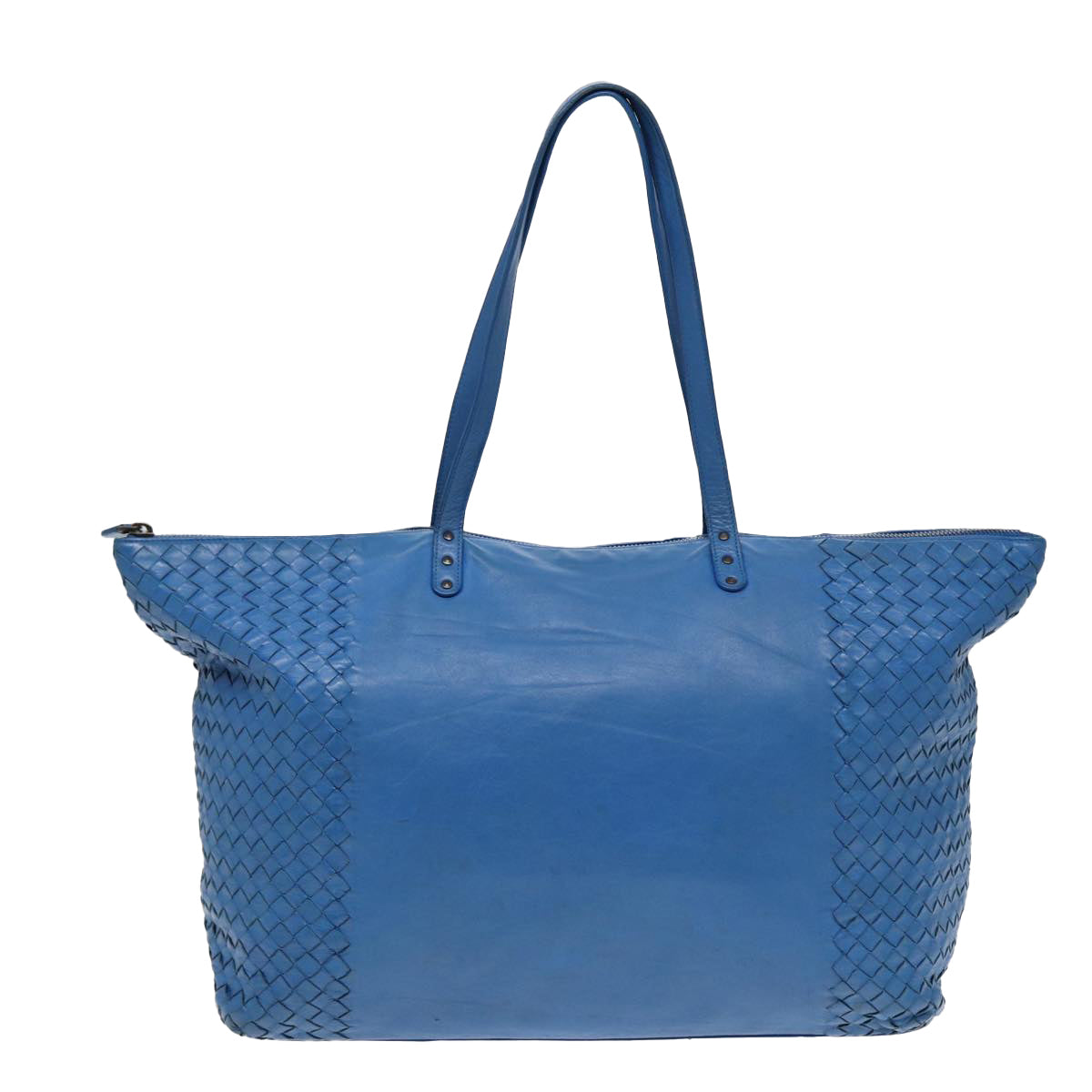 Bottega Veneta Intrecciato Blue Leather Tote Bag