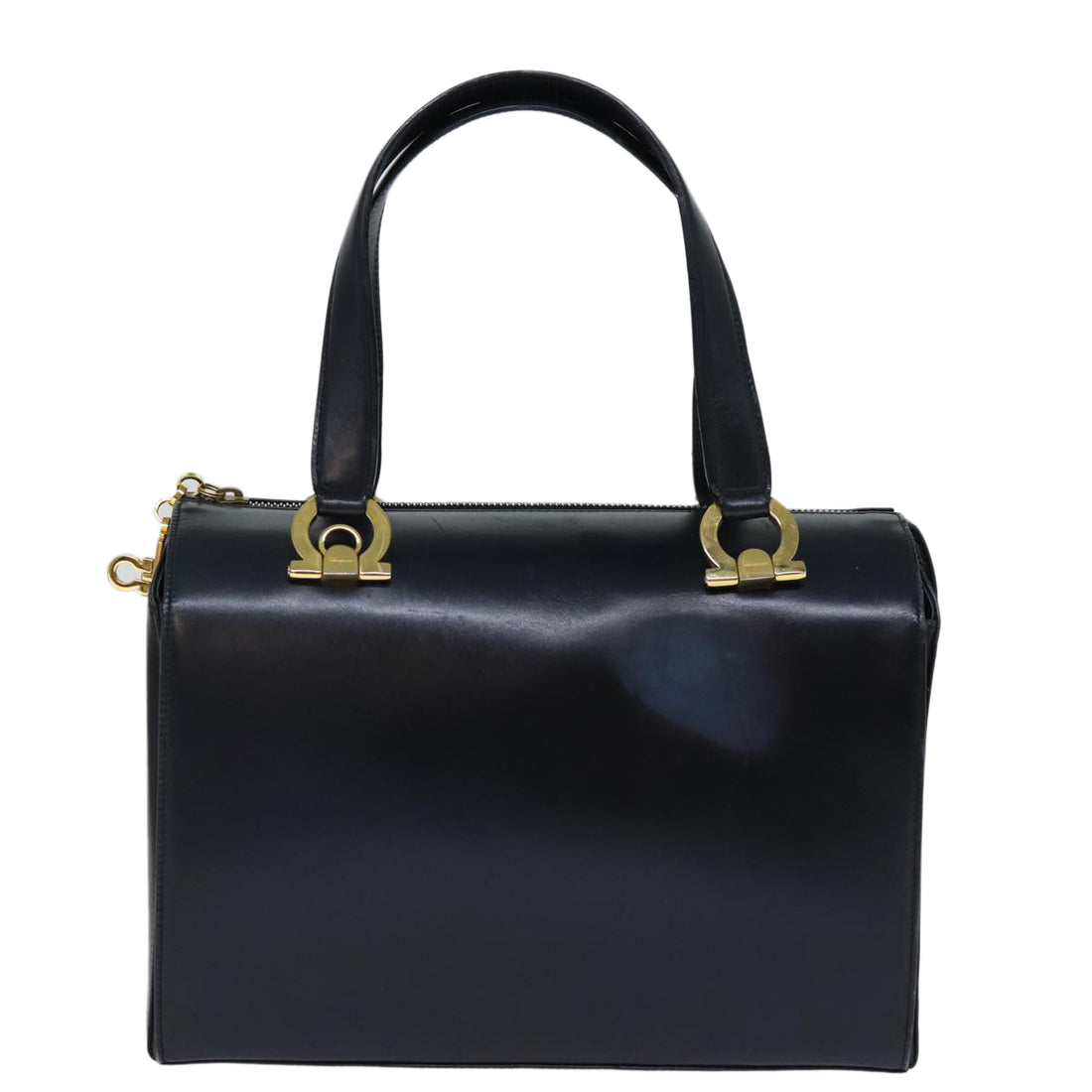 Salvatore Ferragamo Gancini Navy Leather Handbag 