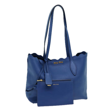 Miu Miu -- Blue Leather Tote Bag