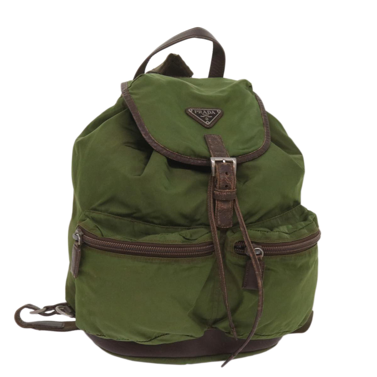 Prada Khaki Synthetic Backpack Bag