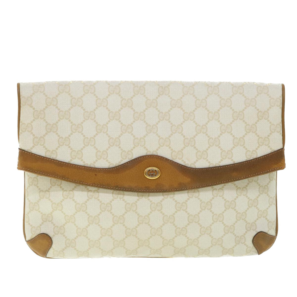 Gucci White Canvas Clutch Bag