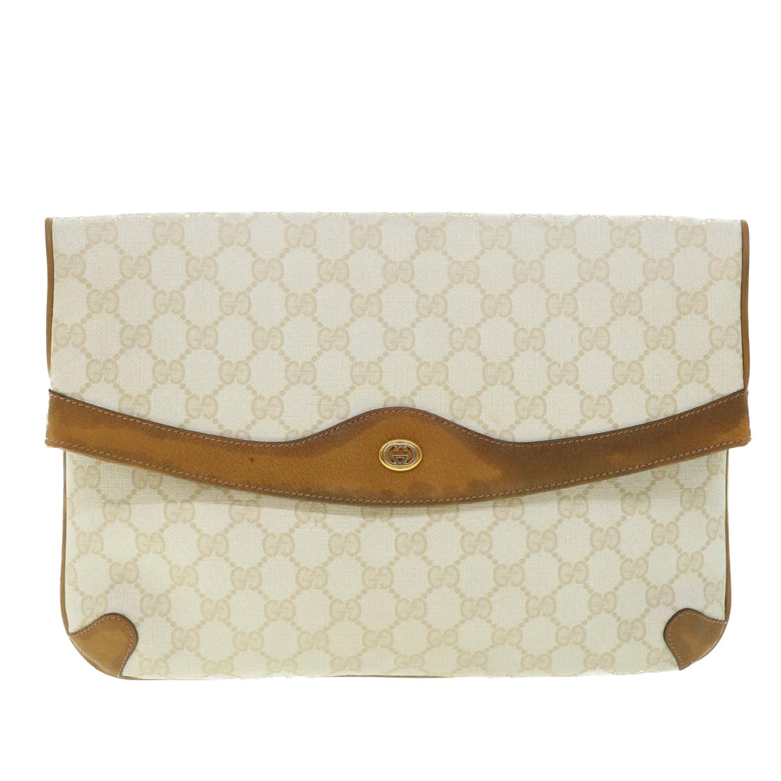 Gucci White Canvas Clutch Bag