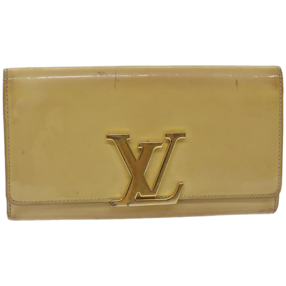 Louis Vuitton Louise Beige Patent Leather Wallet 