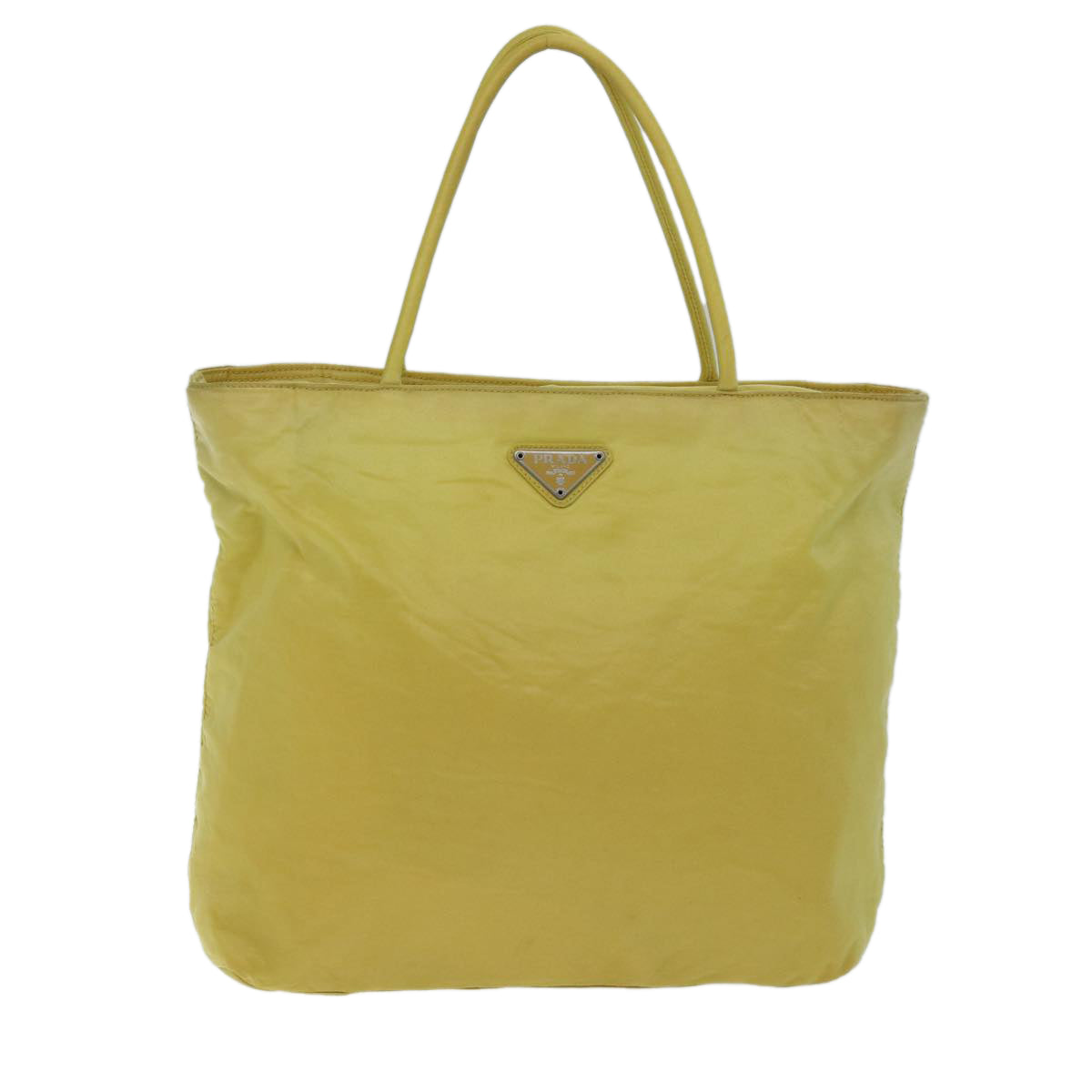 Prada Tessuto Yellow Synthetic Handbag 