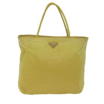 Prada Tessuto Yellow Synthetic Handbag 