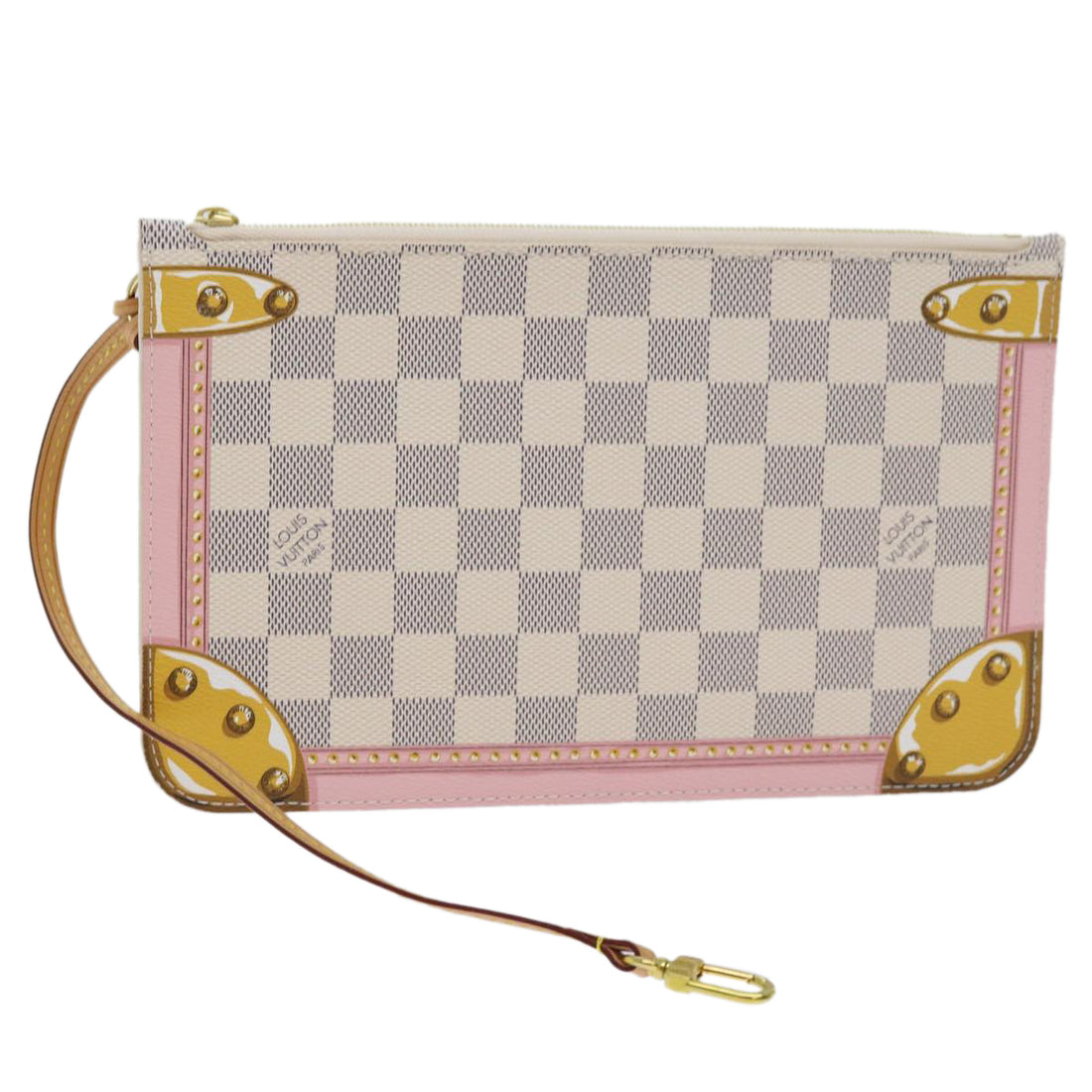 Louis Vuitton Neverfull pouch White Canvas Clutch Bag