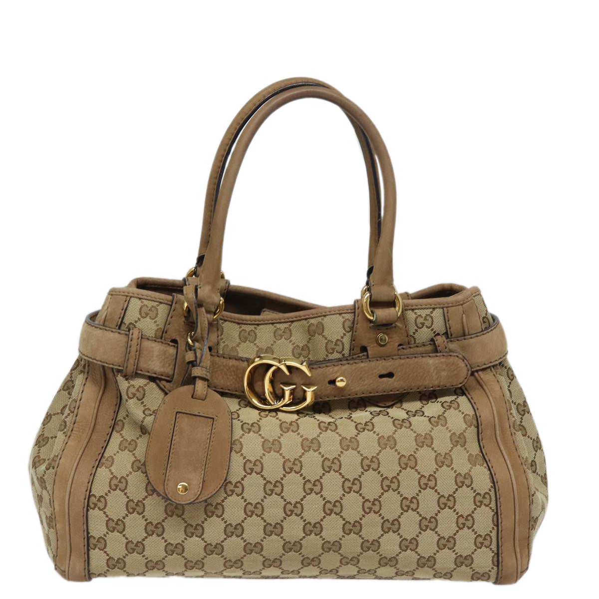 Gucci GG Running Beige Canvas Handbag 