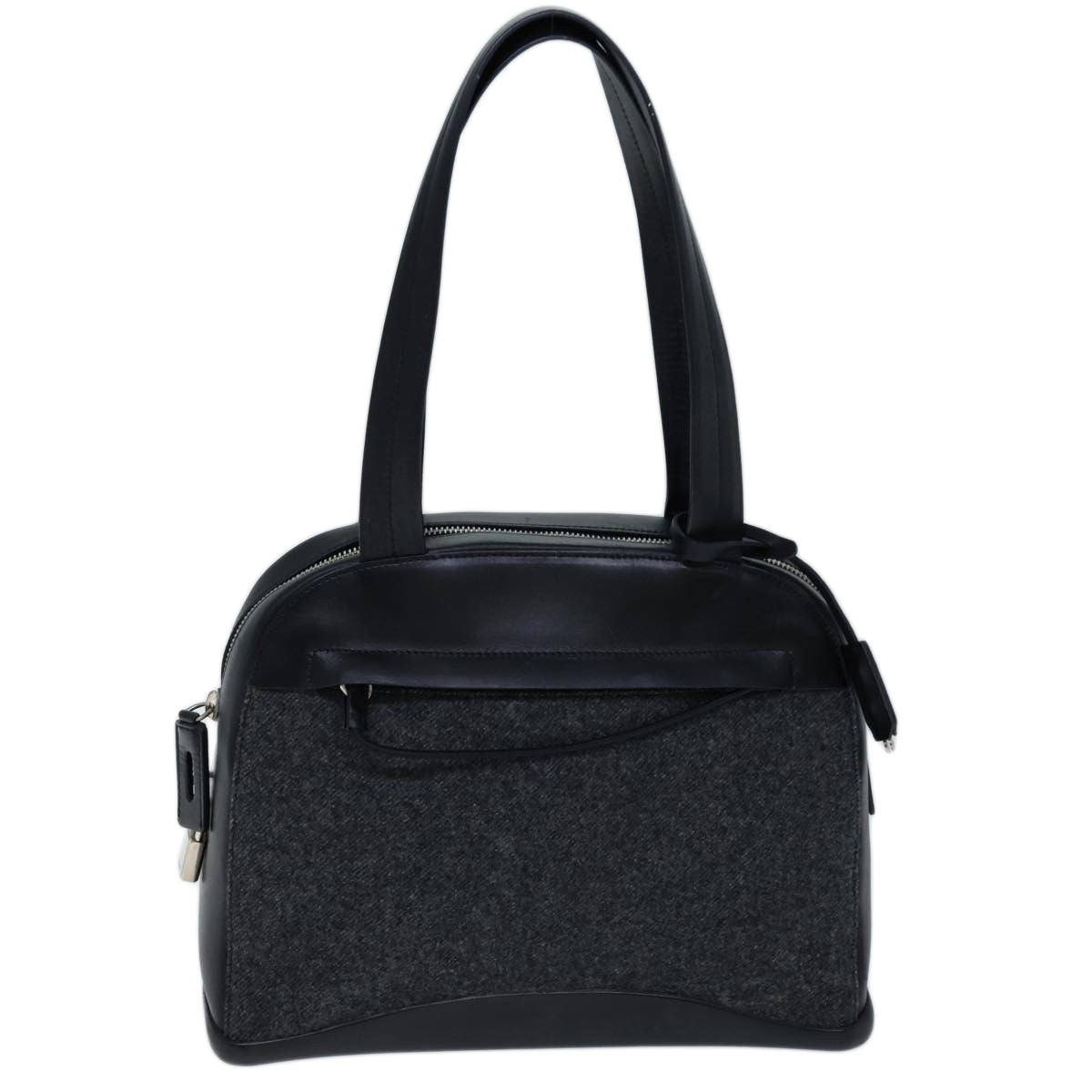 Prada Grey Wool Shoulder Bag