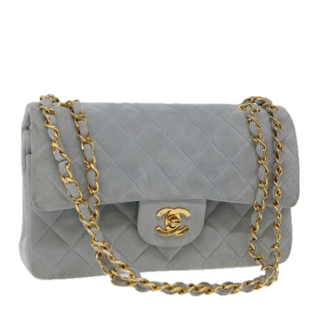 Chanel Timeless Blue Suede Shoulder Bag