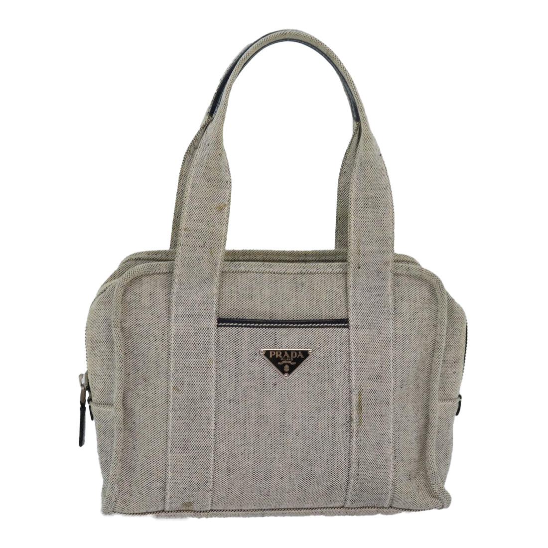 Prada Grey Canvas Handbag 