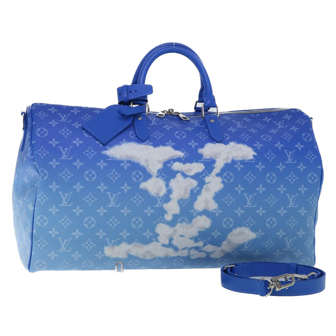 Louis Vuitton Keepall Bandouliere 50 Blue Canvas Travel Bag