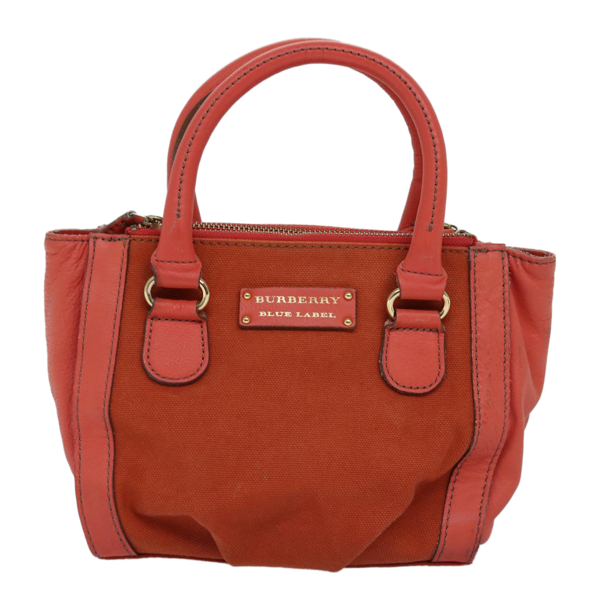 Burberry Blue Label Orange Canvas Handbag 