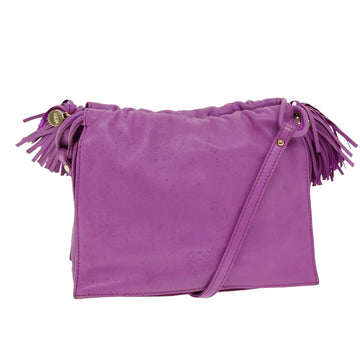 Loewe Purple Leather Shoulder Bag