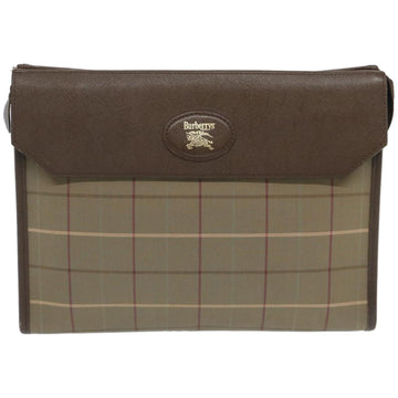 Burberry Pocket Bag Brown Canvas Clutch Bag