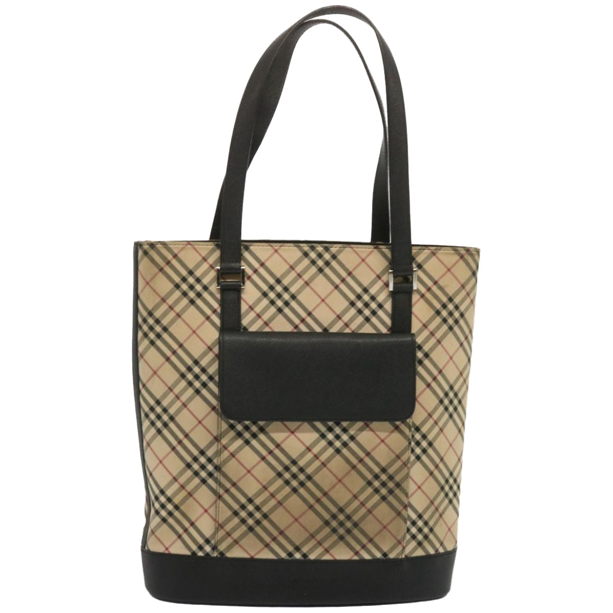 Burberry Check Link Beige Canvas Shoulder Bag