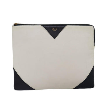 Céline White Leather Clutch Bag