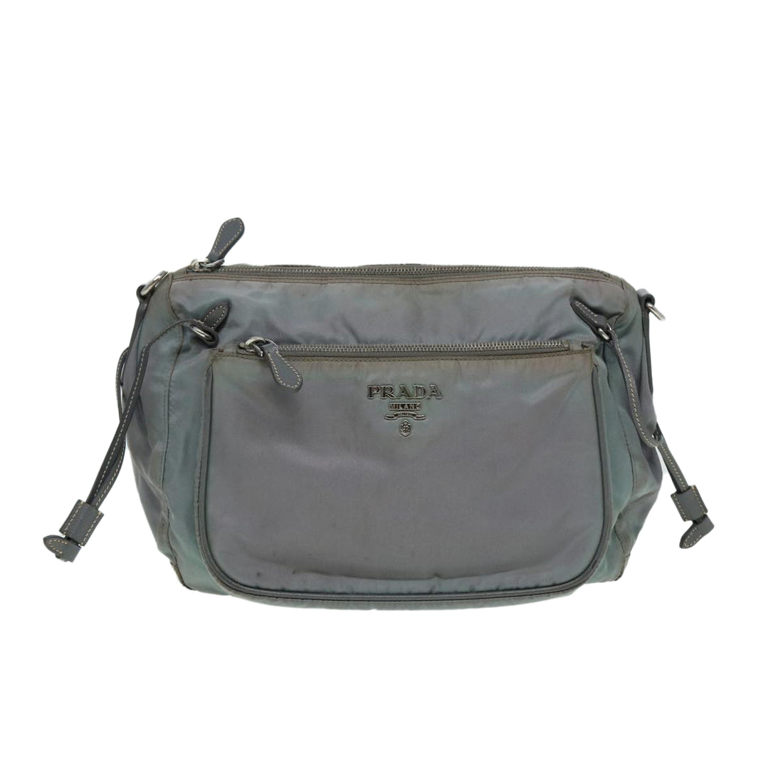 Prada Tessuto Grey Synthetic Shoulder Bag