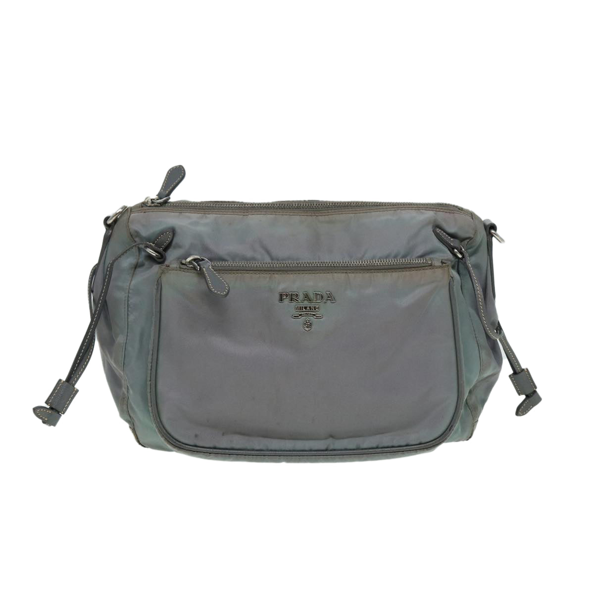 Prada Tessuto Grey Synthetic Shoulder Bag