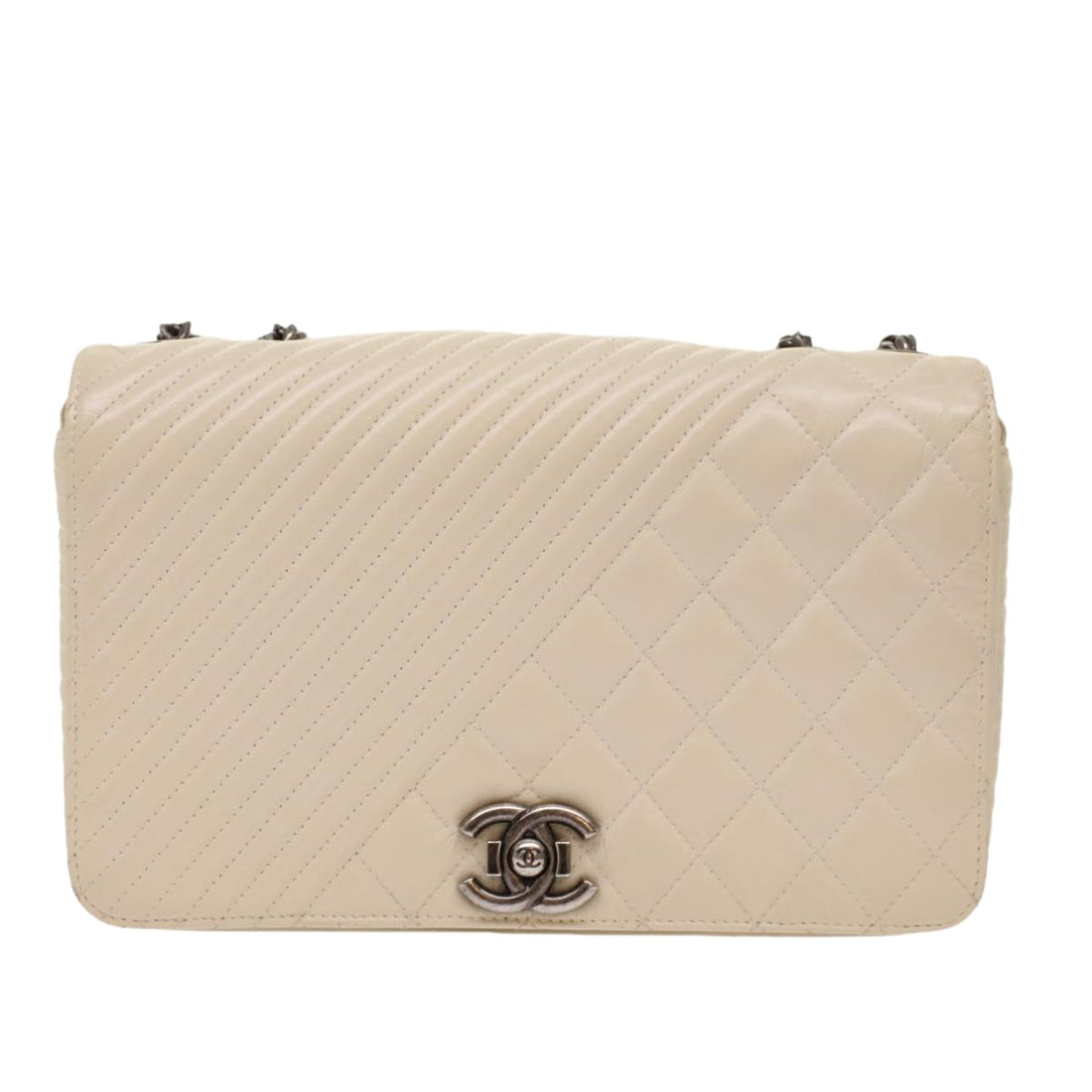 Chanel Coco Boy White Leather Shoulder Bag