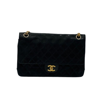 Chanel Double flap Black Canvas Shoulder Bag