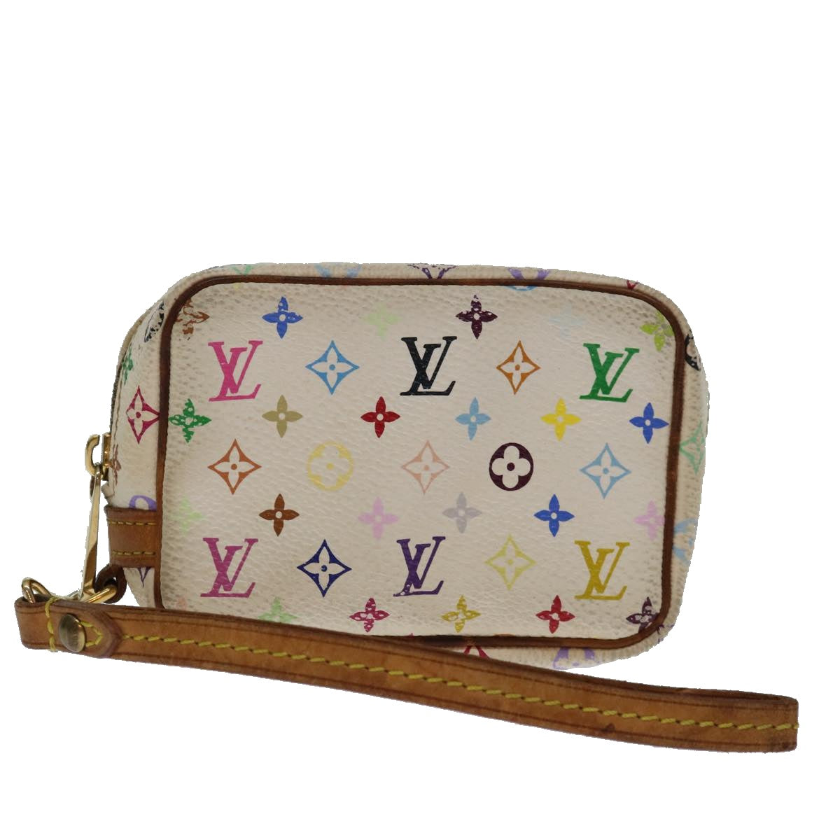 Louis Vuitton Pochette White Canvas Clutch Bag