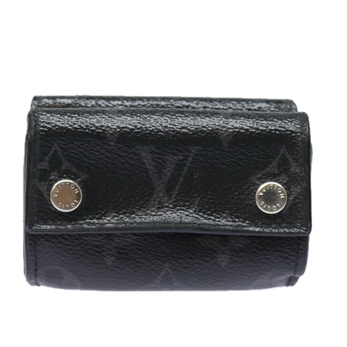 Louis Vuitton Compact Discovery Black Canvas Wallet 