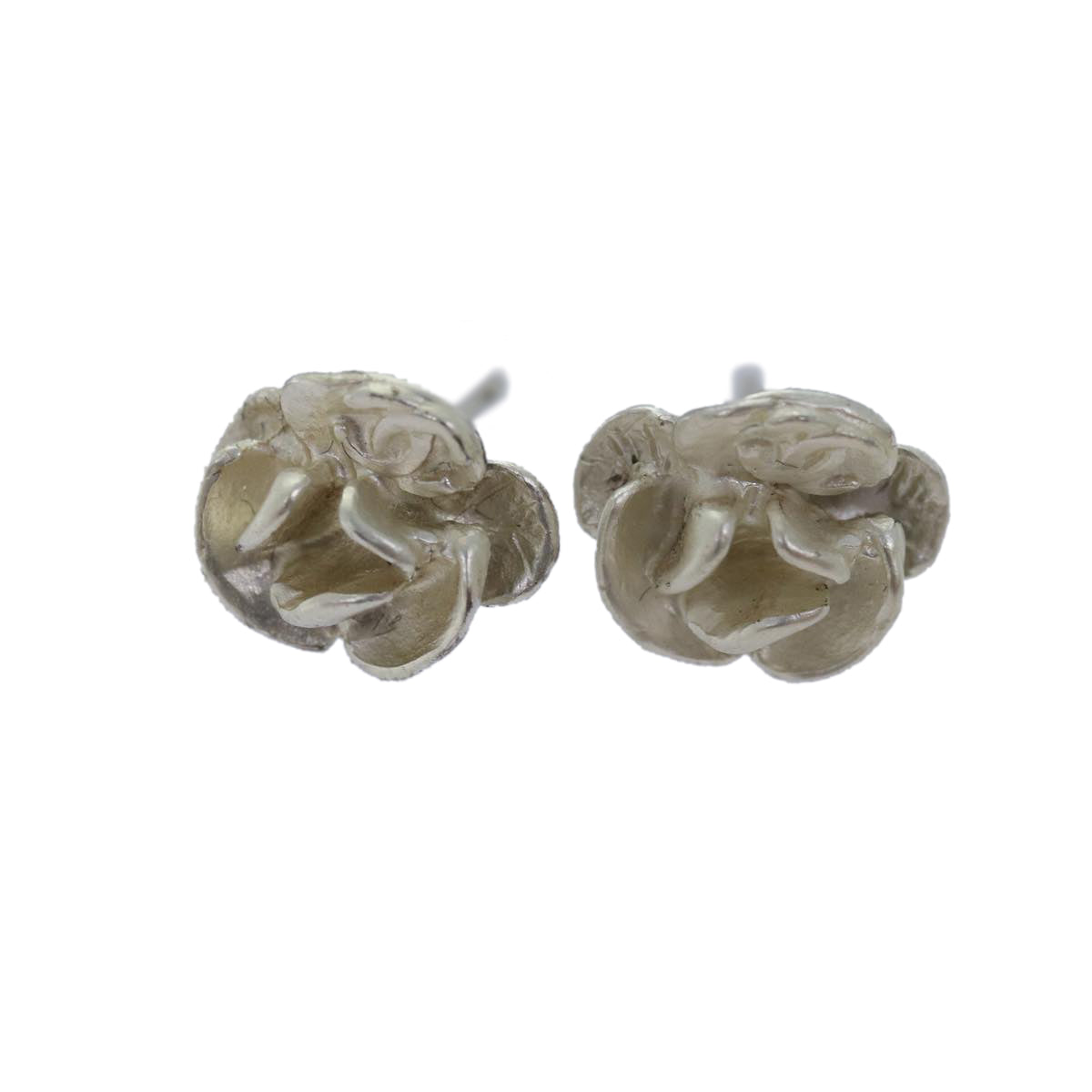 Chanel Camellia Silver Metal Earring 