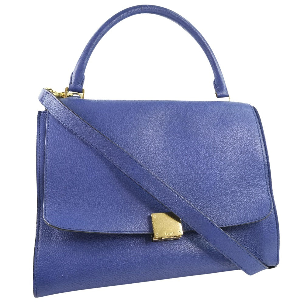 Céline Trapèze Blue Leather Handbag 