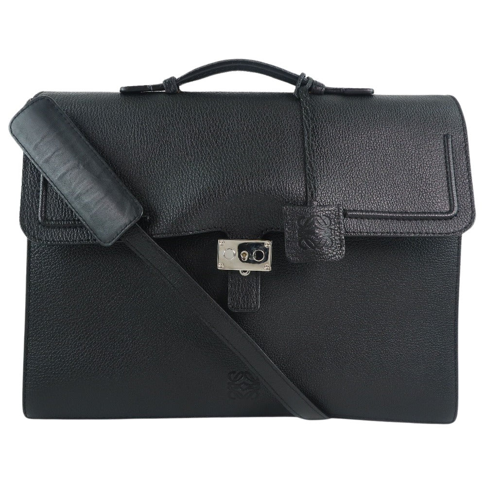 Loewe Black Leather Briefcase Bag